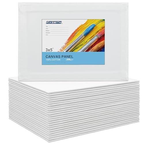 FIXSMITH 24-pack 3x5 inch mini canvases, 100% cotton primed