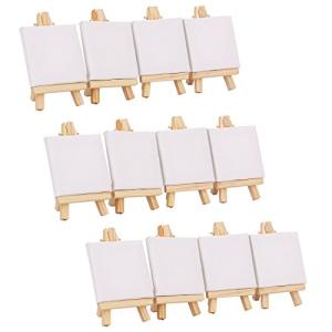 Tosnail 12‑Pack Mini Canvas & Easel Set