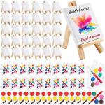 24‑Pack 3×3 Watercolor Canvas & Easel Kit