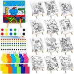 Tenceur 48‑Piece Kids Mini Canvas & Easel Kit
