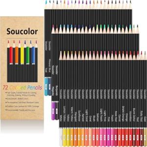 Soucolor 72‑Count Soft‑Core Artist Pencil Set