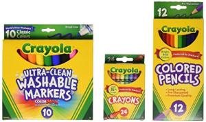 Crayola Back‑to‑School Art Kit – 24 crayons, 10 markers, 12 pencils