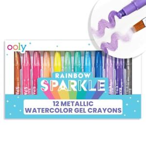 OOLY Sparkle Metallic Gel Crayons – 12 pc glitter set