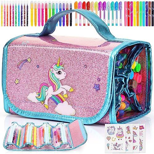 Unicorn themed set of fruit scented washable markers and crayons
