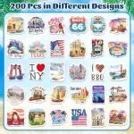 YTSQLER USA State Travel Stickers – 200 pc vinyl