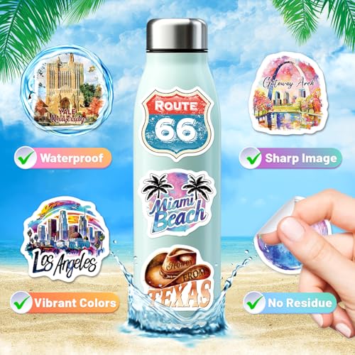 YTSQLER USA State Travel Stickers – 200 pc vinyl