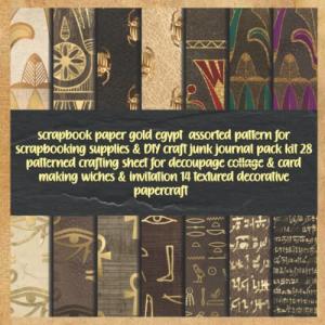 Gold Egyptian Scrapbook Paper – 28 pc patterned