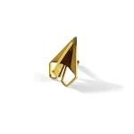 Climple Gold Origami Plane Brooch