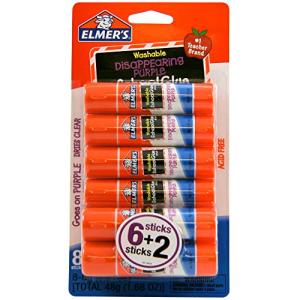 Elmer’s Disappearing Purple Glue Sticks, .21 oz × 8