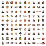 Halloween Pumpkin Sticker Set – 100 pc vinyl