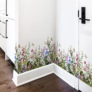 Big Plant Grass Wall Decals with Butterflies