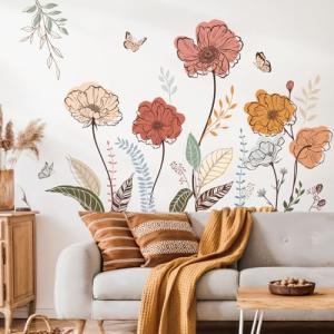Boho Floral Wall Stickers for Home Decor