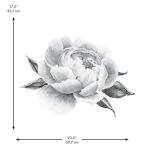 Black and White Peonies Peel and Stick Wall Decals