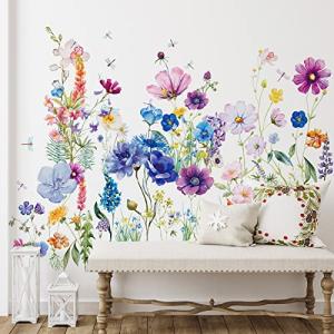 Zonon Flower and Dragonfly Wall Decals Set
