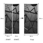 3D Abstract Geometric Peel and Stick Door Decals