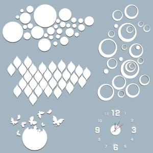 5-Piece 3D Teardrop Acrylic Mirror Wall Stickers