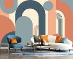Geometric Shapes Arch Wallpaper for Living Room