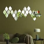 5-Piece 3D Teardrop Acrylic Mirror Wall Stickers