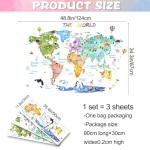 Kids' Large Animal World Map Wall Decals