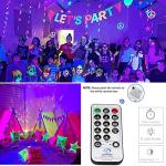 Solhice Blacklight Curtain String Lights with Remote