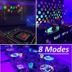 Solhice Blacklight Curtain String Lights with Remote