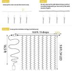 Solhice Blacklight Curtain String Lights with Remote