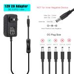 12V Power Supply with Switch for LED Lights