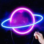 USB Powered Saturn Neon Sign for Room Decor