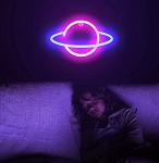 USB Powered Saturn Neon Sign for Room Decor