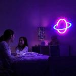 USB Powered Saturn Neon Sign for Room Decor