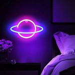 USB Powered Saturn Neon Sign for Room Decor