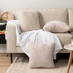 Fluffy Ivory Throw Pillow Covers Set of 2