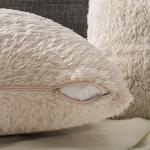 Fluffy Ivory Throw Pillow Covers Set of 2