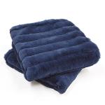 Striped Faux Fur Euro Throw Pillow Covers - Set of 2