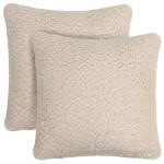 Fluffy Ivory Throw Pillow Covers Set of 2