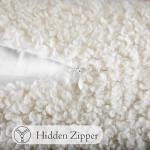 Beige Faux Fur Lumbar Pillow Cover 14 x 36