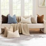 Set of 2 Beige Faux Fur Throw Pillow Covers