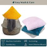 Fluffy Ivory Throw Pillow Covers Set of 2