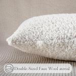 Beige Faux Fur Lumbar Pillow Cover 14 x 36