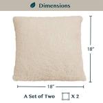 Fluffy Ivory Throw Pillow Covers Set of 2
