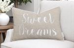 Sweet Dreams Embroidered Lumbar Pillow Cover