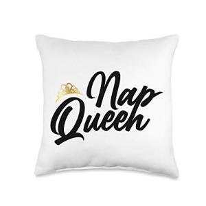 Nap Queen Funny Throw Pillow for Home Decor