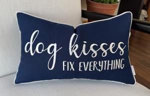 Dog Kisses Fix Everything Lumbar Pillow Cover