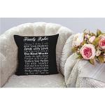 Family Rules Decorative Throw Pillow Cover 18x18