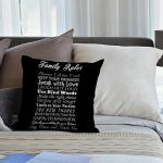 Family Rules Decorative Throw Pillow Cover 18x18