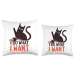 I Do What I Want Cat Throw Pillow