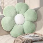 Sage Green Daisy Flower Shaped Throw Pillow