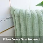 Pack of 2 Sage Green Faux Fur Pillow Covers