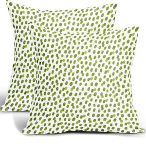 Boho Sage Green Polka Dot Pillowcase Set of 2