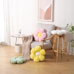 Sage Green Daisy Flower Shaped Throw Pillow